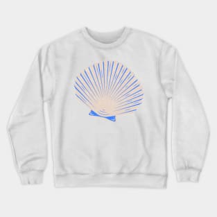 Blue and tan clam shell Crewneck Sweatshirt